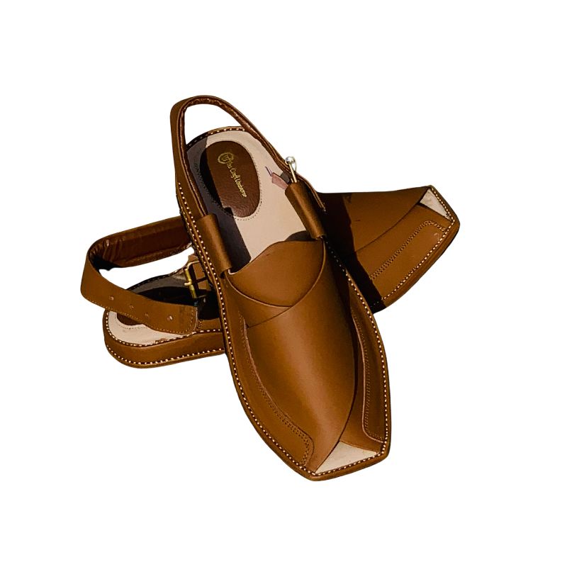 Zalmi Chappal Camel – Handmade Pure Leather Peshawari Sandals for Men - Image 3